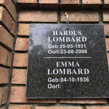 LOMBARD Hardus 1931-2006 &amp; Emma 1936-