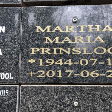 PRINSLOO Martha Maria 1944-2017