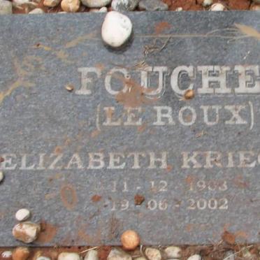 FOUCHE Elizabeth Kriegler  nee LE ROUX 1903-2002
