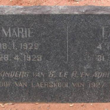 MALAN Fanie 1930-1931 :: MALAN Marie 1929-1929