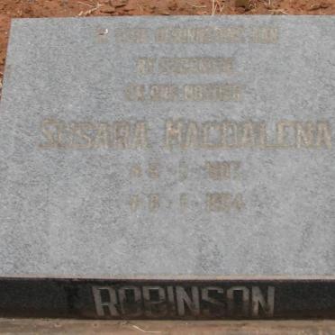 ROBINSON Susara Magdalena ?-1954