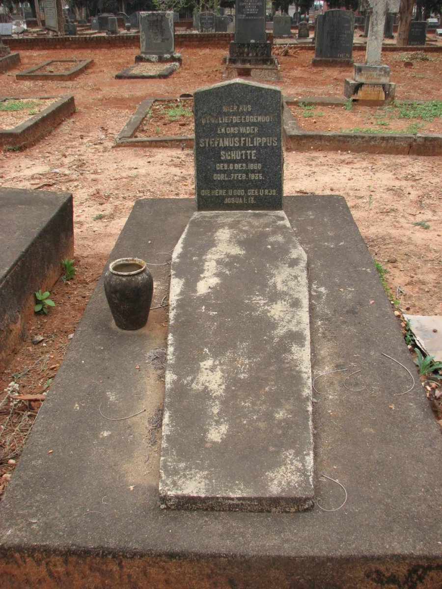 SCHUTTE Stefanus Filippus 1860-1935