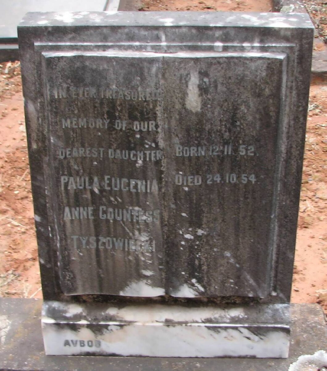 TYSZOWIECKI Paula Eugenia Anne Countess 1952-1954