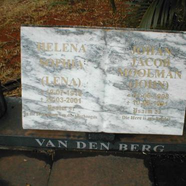 BERG Johan Jacob Moolman, van den 1908-1991 &amp; Helena Sophia 1910-2001