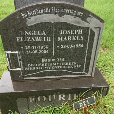 FOURIE Joseph Markus 1954- &amp; Engela Elizabeth 1956-2004