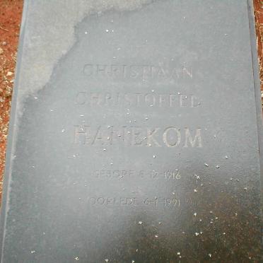 HANEKOM Christiaan Christoffel 1916-1991