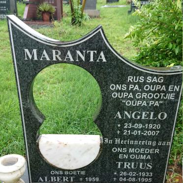 MARANTA Angelo 1920-2007 &amp; Truus 1933-1995 :: MARANTA Albert -1959