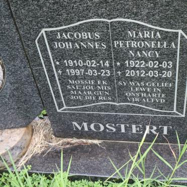 MOSTERT Jacobus Johannes 1910-1997 &amp; Maria Petronella Nancy 1922-2012