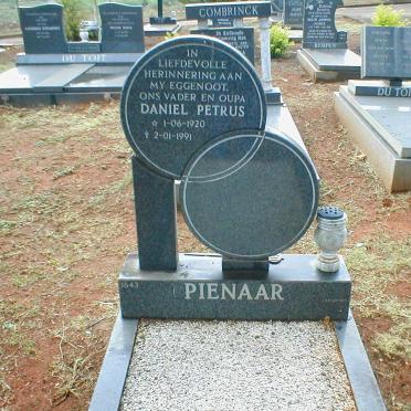 PIENAAR Daniel Petrus 1920-1991