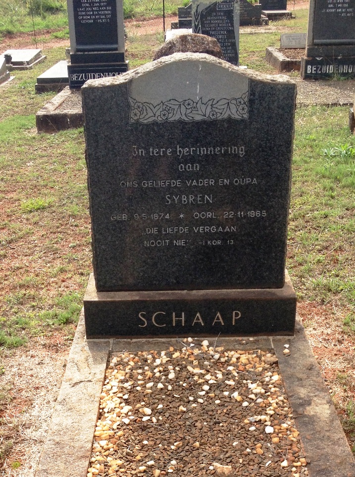 SCHAAP Sybren 1874-1965