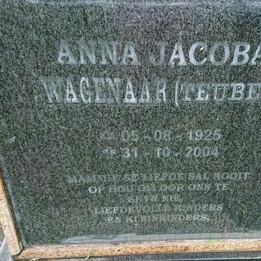 WAGENAAR Anna Jacoba nee TEUBES 1925-2004