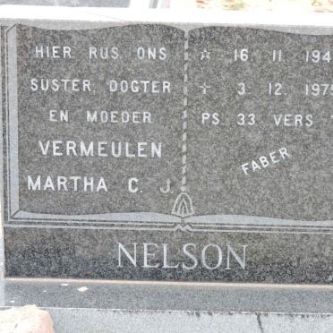 NELSON Vermeulen Martha C.J. nee FABER 1949-1979