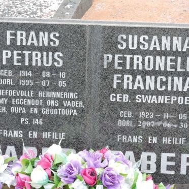 FABER Frans Petrus 1914-1995 &amp; Susanna Petronella Francina SWANEPOEL 1923-2007