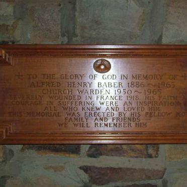 BABER Alfred Henry 1886-1965