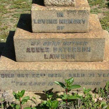 LAWSON Agnes Petterson   -1925