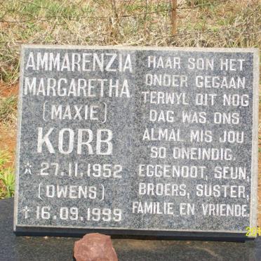 KORB Ammarenzia Margaretha nee OWENS 1952-1999