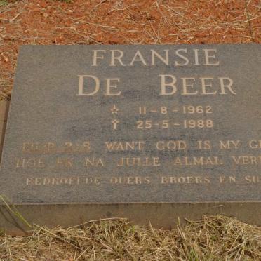 BEER Fransie, de 1962-1988