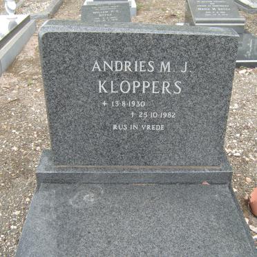 KLOPPERS Andries M.J. 1930-1982