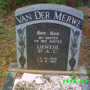 MERWE D.A.C., van der 1939-1985