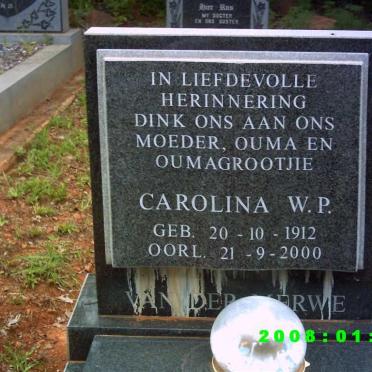 MERWE Carolina W.P., van der 1912-2000