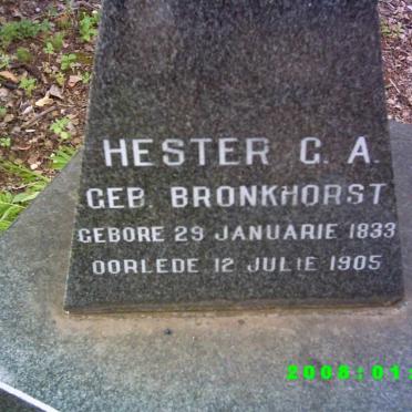 MERWE Hester C.A., van der née BRONKHORST 1833-1905