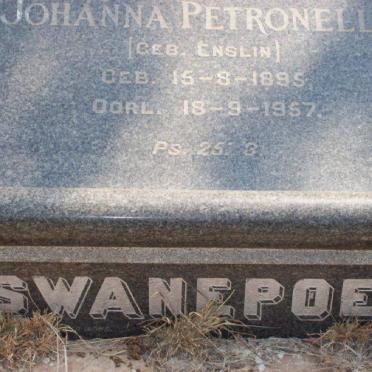 SWANEPOEL Johanna Petronella nee ENSLIN 1895-1957