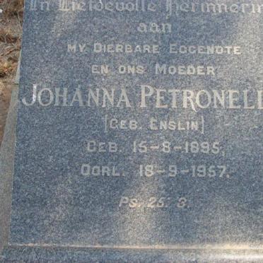 SWANEPOEL Johanna Petronella nee ENSLIN 1895-1957