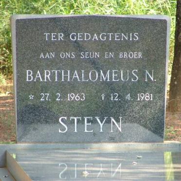 STEYN Barthalomeus N. 1963-1981