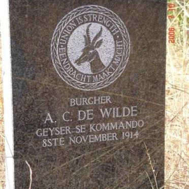 WILDE Albert Cornelis, de -1914