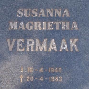 VERMAAK Susanna Magrietha 1940-1983