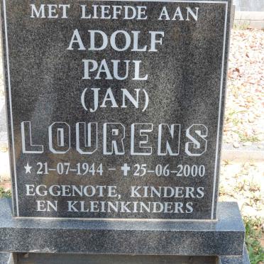 LOURENS Adolf Paul 1944-2000