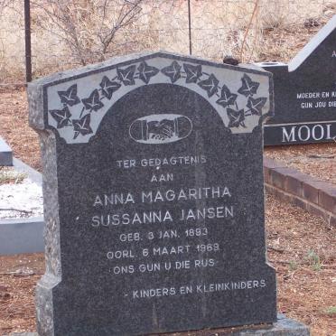 JANSEN Anna Magaritha Sussanna 1893-1969