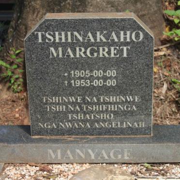 MANYAGE Tshinakaho Margret 1905-1953