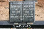 SAAYMAN Bartholomeus 1910- & Maria Jacoba DE JAGER 1918-1996