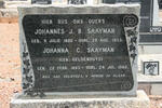 SAAYMAN Johannes J.B. 1880-1955 & Johanna C. GELDENHUYS 1885-1965