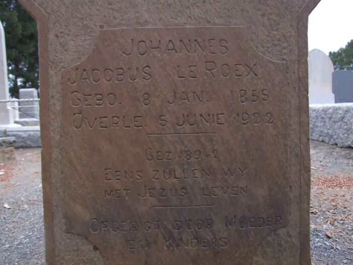 ROEX Johannes Jacobus, le 1855-1922