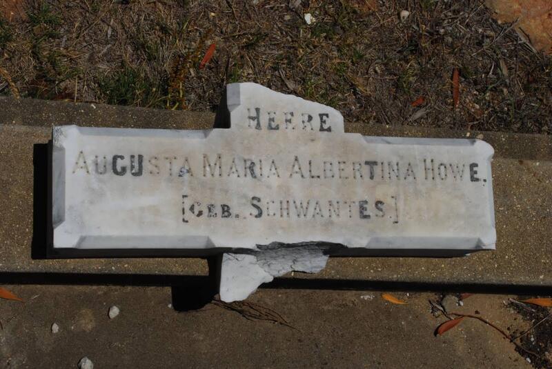 HOWE Augusta Maria Albertina nee SCHWANTES 1825-1895