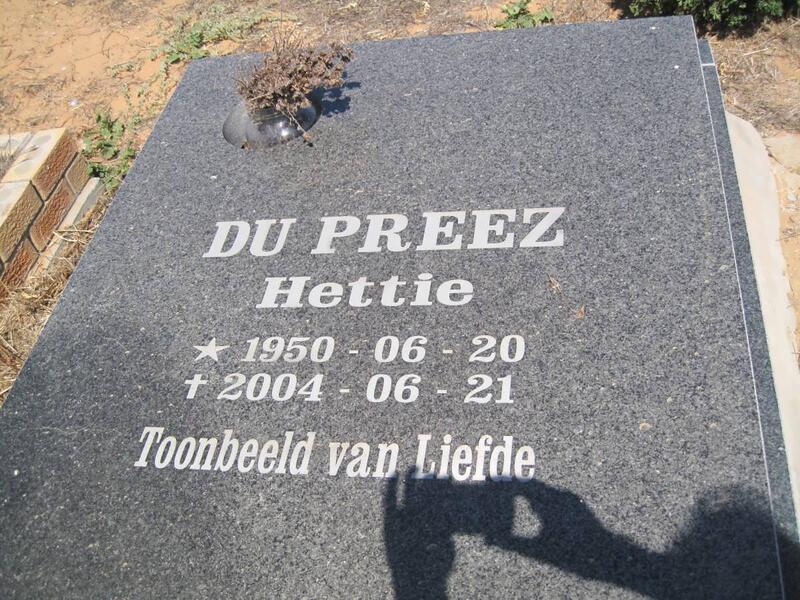 PREEZ Hettie, du 1950-2004