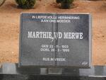 MERWE Marthie, v.d. 1933-1999