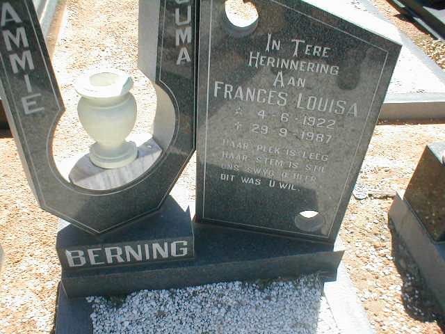 BERNING Frances Louisa 1922-1987