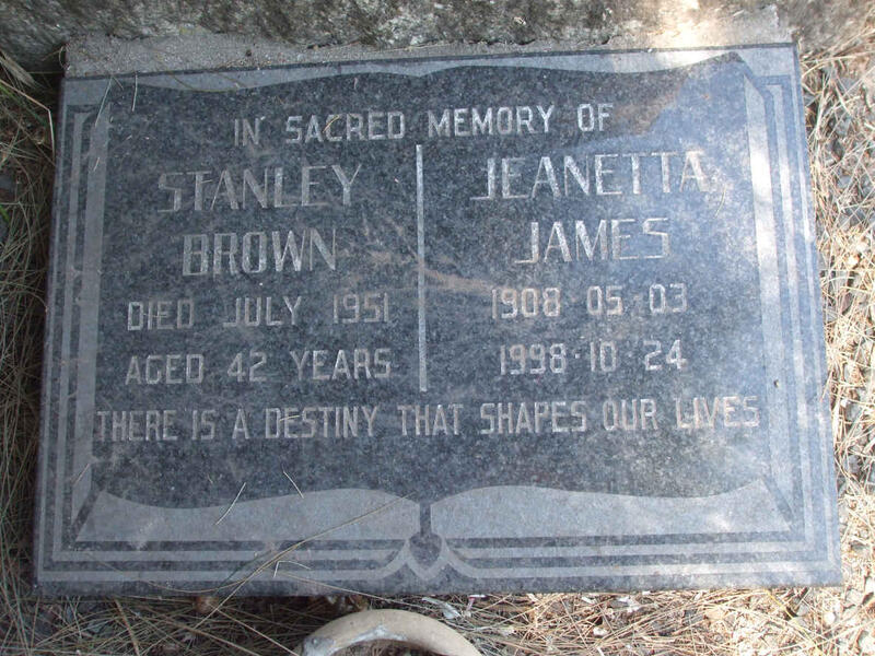 BROWN Stanley 1951 :: JAMES Jeanetta 1908-1998