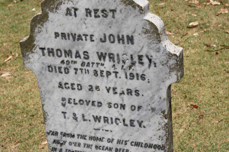 WRIGLEY John Thomas -1916