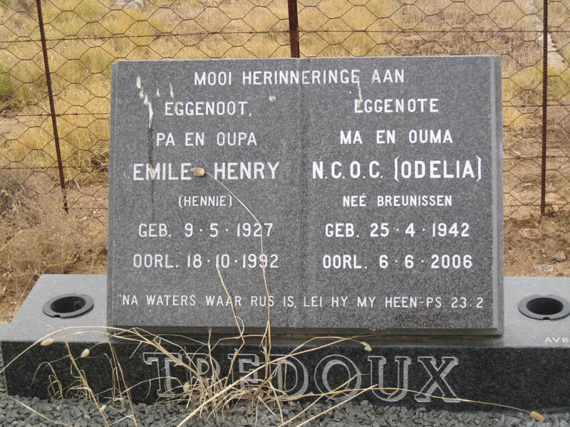 TREDOUX Emile Henry 1927-1992 & N.C.O.C. BREUNISSEN 1942-2006