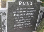 ROUX Johannes Joshua 1925-1992 & Susanna Gezina 1929-1996