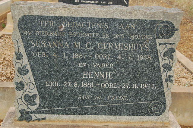 GERMISHUYS Hennie 1881-1964 & Susanna M.C. 1887-1958
