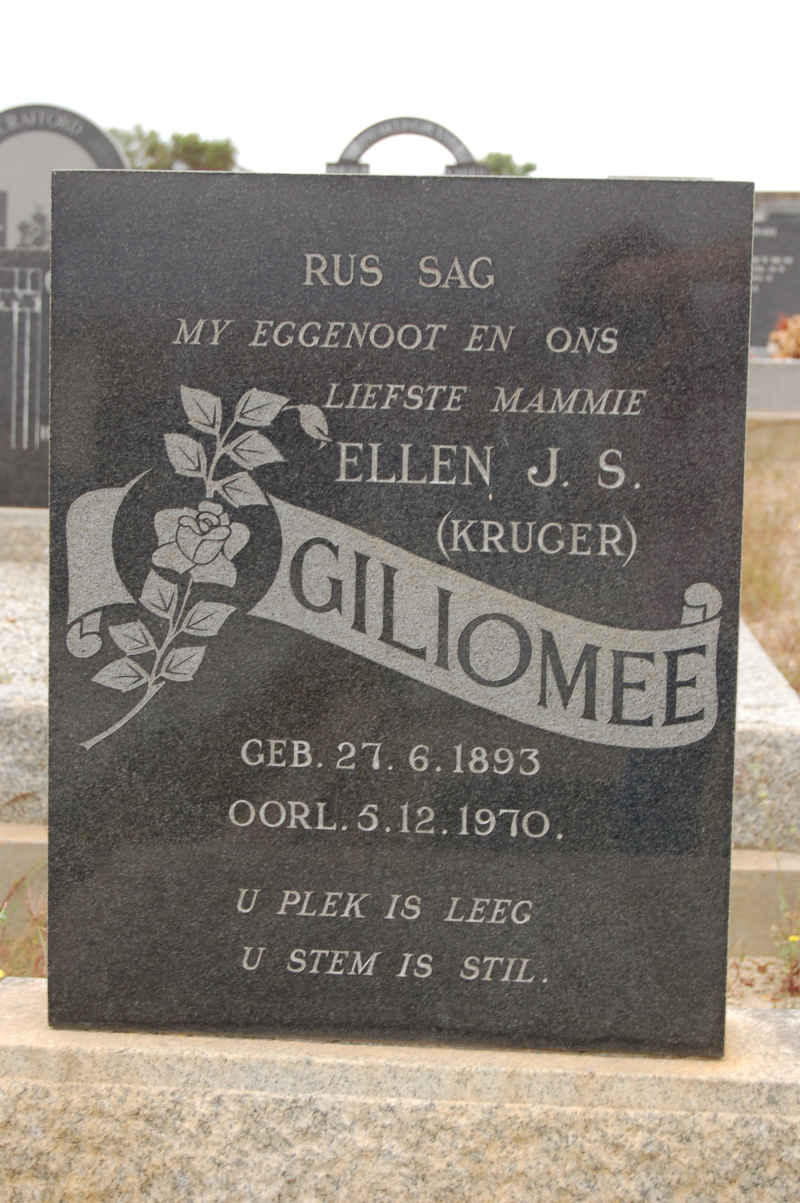 GILIOMEE Ellen J.S. nee KRUGER 1893-1970