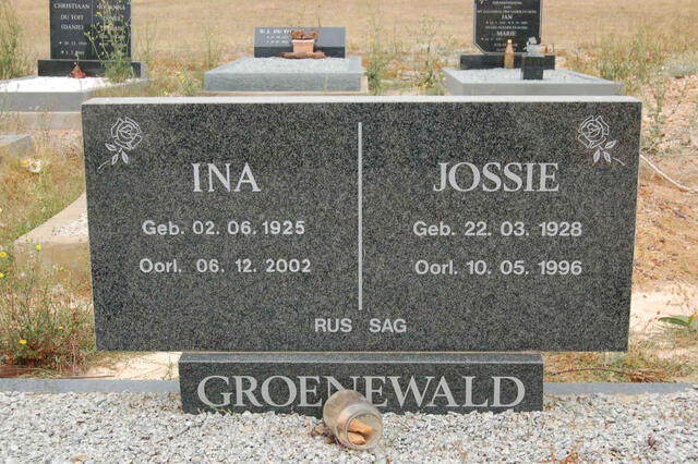 GROENEWALD Jossie 1928-1996 &  Ina 1925-2002