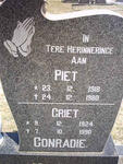 CONRADIE Piet 1918-1980 & Griet 1924-1990