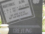 GREYLING Marthinus 1907-1987 & Alma 1920-