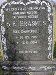 ERASMUS S.E. nee SWANEPOEL 1905-1994